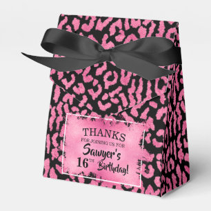 Chic Pink Black Leopard Print Favour Box