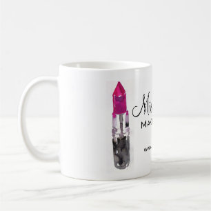 Chic pink black silver watercolor lipstick Makeup  Coffee Mug