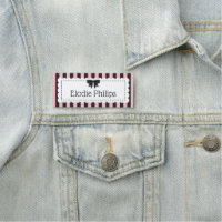 Chic Pink Black Striped Scalloped Edges Boutique