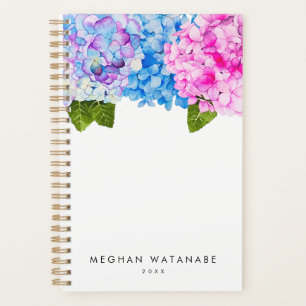 Chic Pink Blue Floral Hydrangea Garden Planner