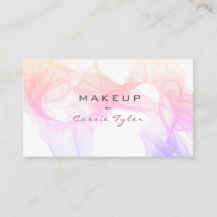 Chic Pink Blue Pastel Watercolor Abstract Business Card