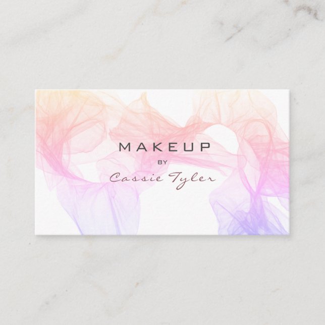 Chic Pink Blue Pastel Watercolor Abstract Business Card (Front)