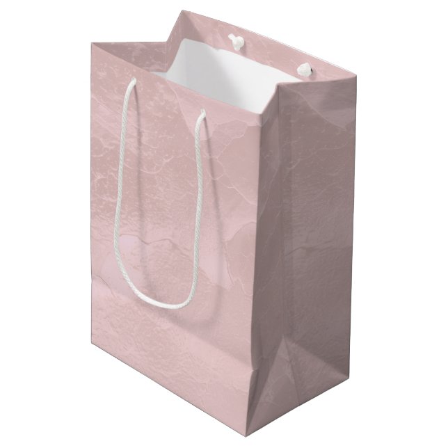 Chic Pink Blush Pearl Bridal Shower Medium Gift Bag (Front Angled)