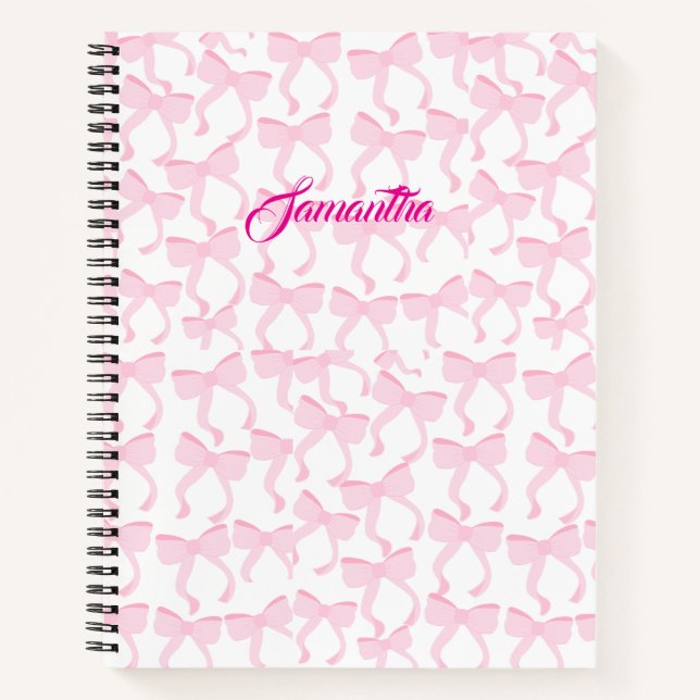 Chic Pink Bows Notebook (Front)