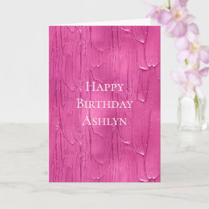 Chic Pink Cake Frosting Birthday Card