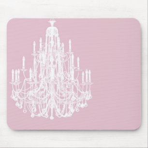 Chic Pink Chandelier Mouse Mat