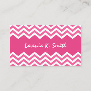 Chic pink chevron pattern profile calling card