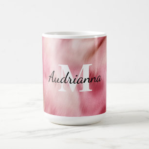 Chic Pink Cowgirl Cowhide Monogram Coffee Mug