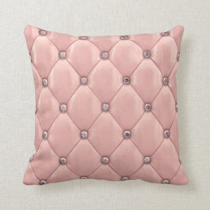 Chic Pink Diamond Pattern With Stylish Buttons Cushion
