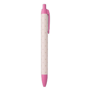 Chic Pink Dots Black Ink Pen