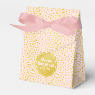 Chic pink faux gold glitter cheetah print monogram favour box