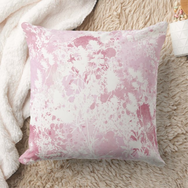 Chic Pink Floral Cushion (Blanket)