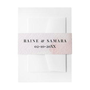  Chic Pink Floral Wedding Invitation Belly Band