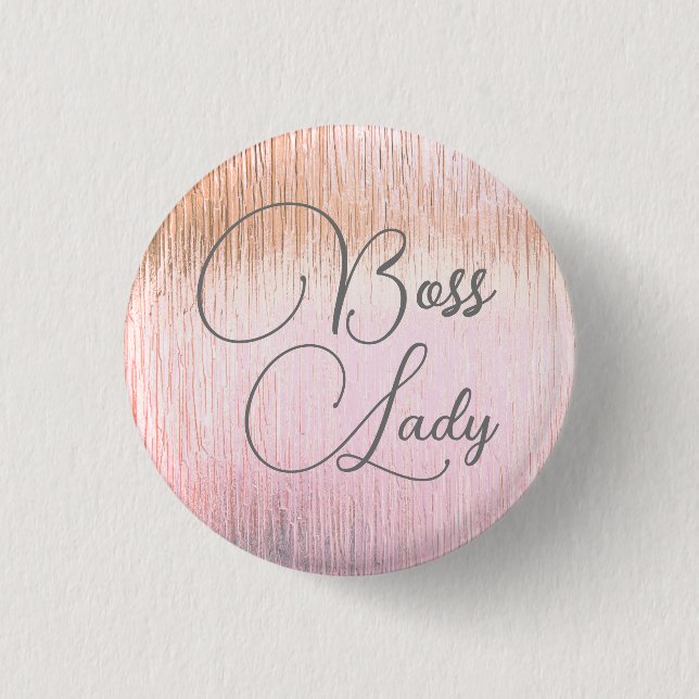 Chic Pink Frosted Glass Boss Lady   3 Cm Round Badge (Front)