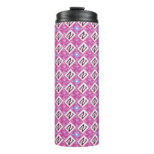 Chic Pink Geometric Alphabet N Initial