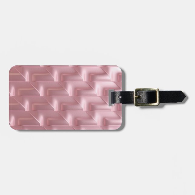 Chic Pink Geometric Luggage Tag – Stylish (Front Horizontal)
