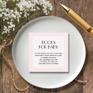 Chic Pink Girl Baby Shower Book Request Enclosure Card