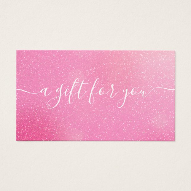 Chic Pink Glitter Gift Certificate (Front)