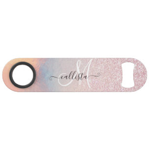 Chic Pink Glitter Iridescent Holographic Gradient