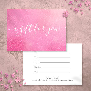 Chic Pink Glitter Thank You Gift Certificate