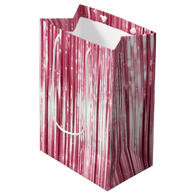 Chic Pink Glitz Medium Gift Bag (Front Angled)