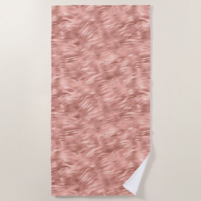 Chic Pink Glitz Zebra Print Beach Towel (Front)