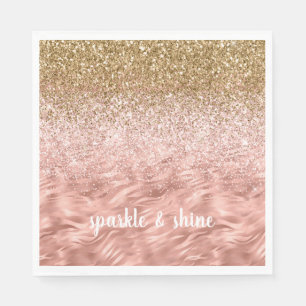 Chic Pink Glitz Zebra Print Napkin