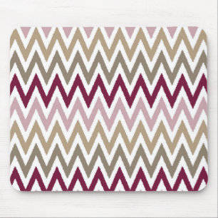 Chic Pink Gold Chevron Mouse Mat