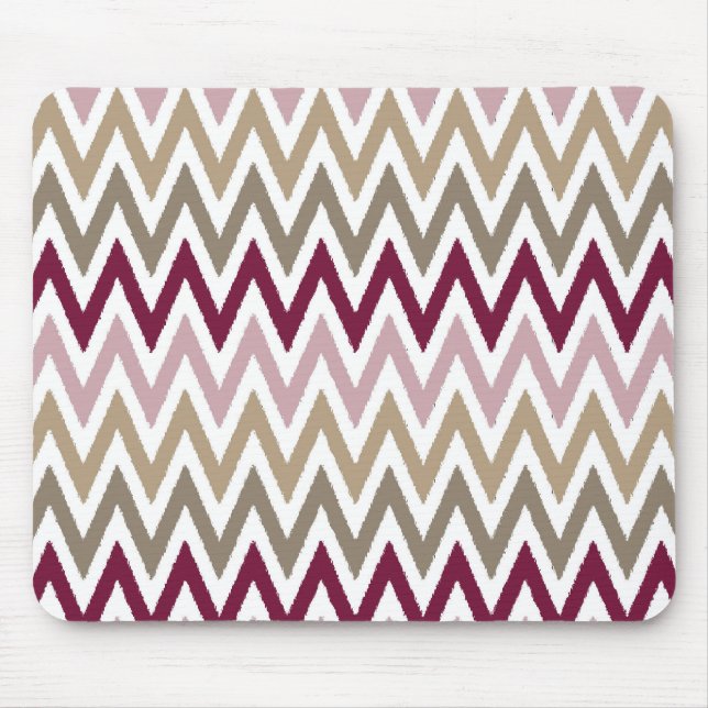 Chic Pink Gold Chevron Mouse Mat (Front)