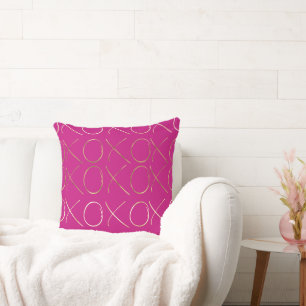 Chic PInk Gold Glam XOXO Cushion