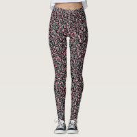 Chic Pink Grey Leopard Print