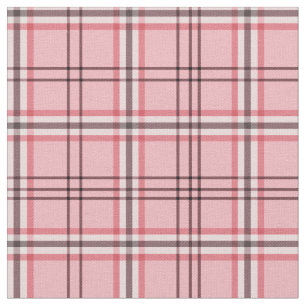 Chic Pink & Grey Plaid Fashion Pattern Fabric