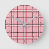 Chic Pink & Grey Plaid Fashion Pattern