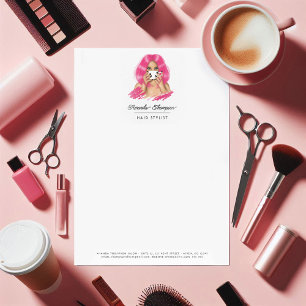 Chic Pink Hair Salon Custom Letterhead