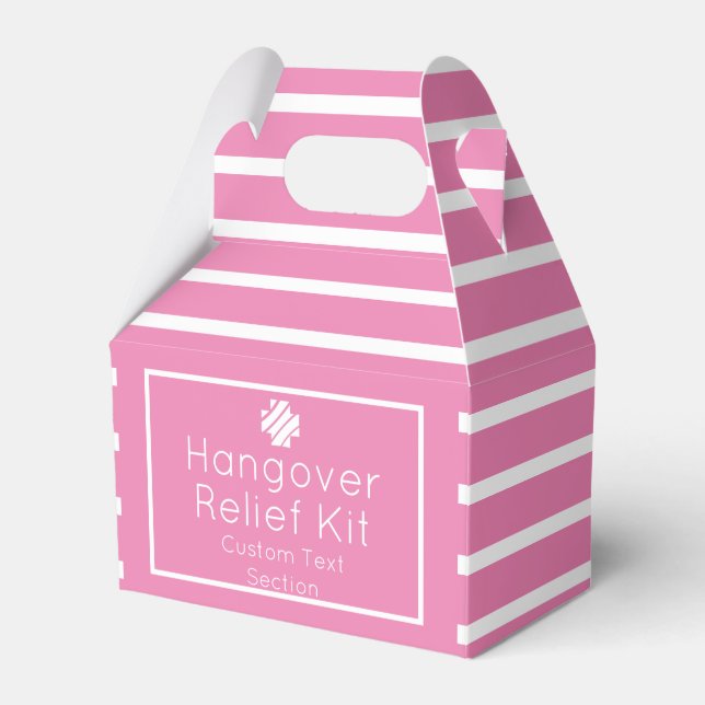 Chic Pink Hangover Relief Kit Favour Box (Front Side)