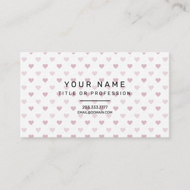 Chic pink hearts Design pink Digital Business Card (Front)