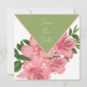 Chic Pink Hibiscus Save The Date