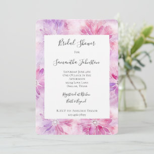 Chic Pink Lavender Floral Bridal Shower Invitation