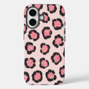 Chic Pink Leopard Print iPhone 16 Case
