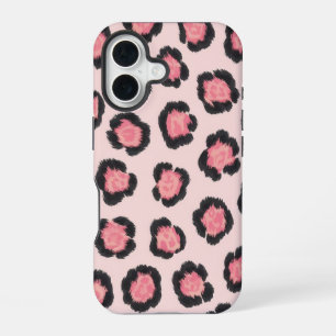 Chic Pink Leopard Print iPhone 16 Case