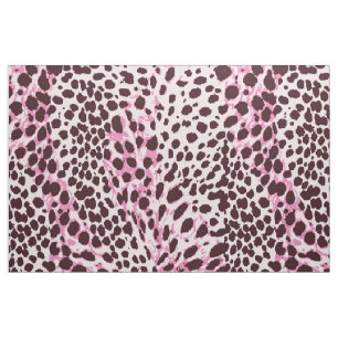 Chic Pink Leopard print pattern customise Fabric