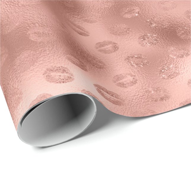 Chic Pink Lips Kiss Wrapping Paper (Roll Corner)
