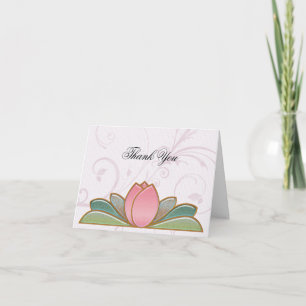 Chic Pink Lotus Thank You Card