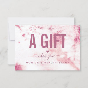 Chic Pink Marble Elegant Glam Beauty Salon Modern