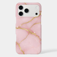 Chic Pink Marble Gold Glitter Kintsugi