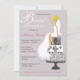 Chic Pink Modern Bride Contemporary Bridal Shower Invitation