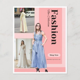 Chic Pink & Modern Serif Fashion New Collection Flyer