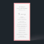 Chic Pink Modern Wedding Programme<br><div class="desc">Modern wedding program featuring a simple design with the headers in a combination of an elegant script and modern sans serif font.</div>