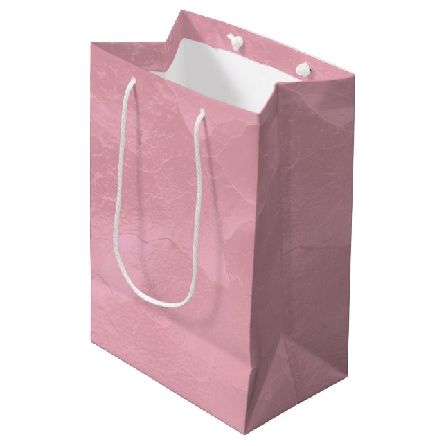 Chic Pink Pearl Bridal Shower Medium Gift Bag (Front Angled)