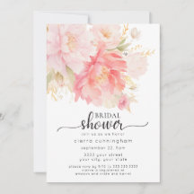 Chic Pink Peony Floral Bridal Shower
